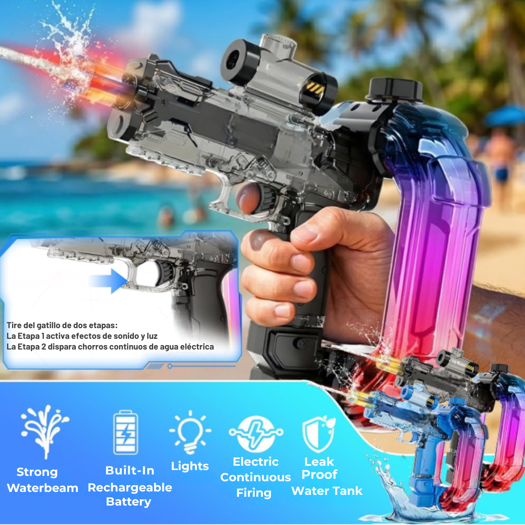 Water Gun Eléctrica con Luz LED